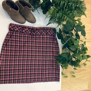 Ann Taylor flannel plaid skirt with pockets